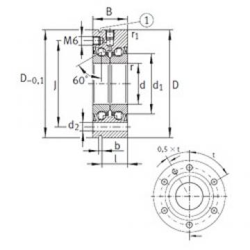 25 mm x 75 mm x 28 mm  INA ZKLF2575-2Z упорные шарикоподшипники