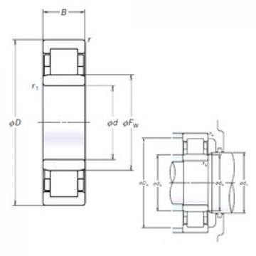 45 mm x 85 mm x 19 mm  NSK NU209EM цилиндрические роликоподшипники