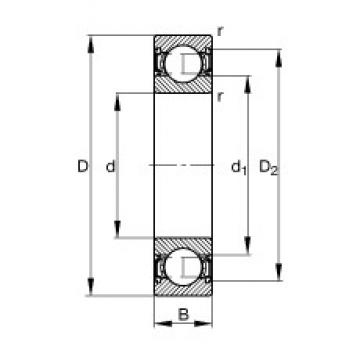 20 mm x 32 mm x 7 mm  FAG 61804-2RSR радиальные шарикоподшипники